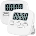 2-pack digital kökstimer magnetisk nedräkningsstoppur med högt alarm, stora siffror, stativ, hängande hål för matlagning
