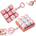 Tangentbordsfidgetleksak 2-pack 9 silikonknappar med kattassar, sensorisk stresslindring 6x6x3cm
