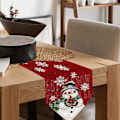 Miniatyrbild 4 av 5: Julbordstablett Snöflinga Snögubbe Bordslöpare för Jul