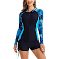 Miniatyrbild 1 av 6: Dam Rash Guard UV-skydd UPF 50+ Långärmad Baddräkt Topp Dragkedja Badkläder för Kvinnor Snabbtorkande Baddräkt XXL