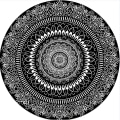 Miniatyrbilde 1 av 5: Rund Matte 100cm Svart Mandala Myk Badmatte Sklisikkert Vaskbar Accent Kast Fuzzy Gulvmatte for Entré Stue Soverom Barnerom
