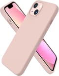 Flytande silikonfodral för iPhone 13 6,1 tum, ultratunt fullt skydd [ZHE] Solid pink