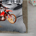 Pikkukuva 2 / 4: 3D Moottoripyörä Dirt Bike -pussilakanasetti tyynyliinalla (Twin)