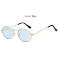 Pikkukuva 1 / 6: RBRARE Uusi Saapuminen Naisten Aurinkolasit Retro Metalliset Soikeat Aurinkolasit Miesten Candy Color Läpinäkyvät Aurinkolasit Vintage Aurinkolasit GoldBl GoldBlue As picture