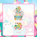 Miniatyrbilde 6 av 7: Squishmallow Bursdagsfest Dekorasjon Ballong Kake Toppers Sett