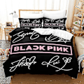 Miniatyrbild 1 av 3: B08 Blackpink 3D-tryckt sängklädesset påslakan örngott present till barn [HK] AU single 140x210cm