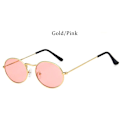 Pikkukuva 1 / 6: RBRARE Uusi Saapuminen Naisten Aurinkolasit Retro Metalliset Soikeat Aurinkolasit Miesten Candy Color Läpinäkyvät Aurinkolasit Vintage Aurinkolasit GoldPink GoldPink As picture