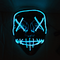 Miniatyrbilde 1 av 5: LED-lysmaske EL-tråd lyser opp The Purge-film kostyme lys P Blå onesize