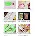 Miniatyrbilde 4 av 4: 5D diamantmaleri, jul liten jente slede gave diamantmaleri tegning DIY broderi korssting diamant dekorasjon broderi maleri
