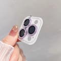 Glitter Ring Kameralinsskydd för iPhone 16 15 14 13 12 Pro Max Plus - Lila[ZHE] for 12 Pro(3pcs Purple