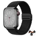 Elastisk vevd nylon Solo Loop-rem for Apple Watch 38 mm til 49 mm 【Svart】 38mm 40mm 41mm S11(10)-42mm