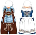 Oktoberfest-förkläde 2 st justerbart, bayerskt grillförkläde med roligt tryck, matlagningsförkläde med öltema för grillfest utomhus