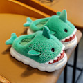 Miniatyrbillede 2 af 5: Barnhaj Tøfler Plys Varme Tøfler Slip-On Fluffy Sko til Vinter W Grøn Green 26-27
