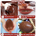 Miniatyrbillede 4 af 5: Påskeæg Silikon Chokoladeforme, 3D Store Brydbare Dinosaurieæg Chokoladeform Til Fødselsdag, Jul, Mousse Kage, Dessertbagning