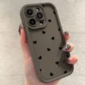 Matt hjerte-design telefondeksel kompatibelt med iPhone 7 til 17 Pro Max[ZHE] For iPhone 11Pro Max 4