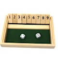 Pikkukuva 1 / 5: Trä Shut The Box 9 Numeroa Nopanheittopeli Lauta 2 Puunopalla