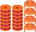 12-pack Trimmer Line for Worx 20V Trimmers, Durable Replacement Spool for Spool Caps and Edgers, Improved Cutting Speed
