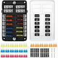 Miniatyrbillede 1 af 5: 12-vejs sikringsholder, sikringsboks med 24 sikringer 12 LED-lysbeskyttelse,-WELLNGS