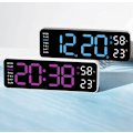 Miniatyrbild 4 av 4: Stor digital väggklocka, extra stor LED-display, automatisk sommartid, datum, inomhustemperatur, 24-timmars elektronisk väggklocka