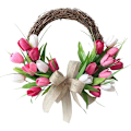 Miniatyrbilde 4 av 5: 1 stk rosa simuleringsblomst krans knopp tulipan plast