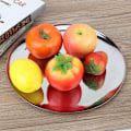 Miniatyrbilde 4 av 8: 28 cm Rund Serveringsbrett i Rustfritt Stål Frukt Snacks Oppbevaringsholder Serveringsbrett Stor Rund Sølv