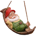 Miniatyrbilde 1 av 4: Utendørs hengende nisse hagedekorasjon, sovende nisse utendørs statue