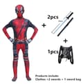 Deadpool Kostume til Børn med 3D Maske & Sværd til Halloween Cosplay[ZHE] 130cm