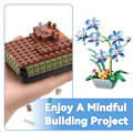 Miniatyrbillede 2 af 5: Orkidé Blomster Byggeklodser, Buket Byggesæt, Bonsai Træ Kreativt Projekt for Voksne, Plante Byggeklodser Sæt Stængel Legetøj