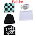 Pikkukuva 5 / 11: Demon Slayer Kimetsu no Yaiba Tanjirou Kamado Cosplay -asu Kimono Kappa Halloween-juhlat Anime Vaatteet Uniform Set A5 A5 XXXL