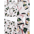 Miniatyrbild 5 av 5: Champagneflaska Pyjamas Set för Kvinnor, Tryckt Kortärmad 2-Delad Mjuk Lös Casual Sovkläder TA[ch] XL