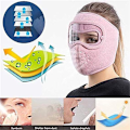 Miniatyrbillede 5 af 5: Helface Hjelmhue, Varm Vintermaske, Polar Fleece Ride Vindtæt HD-briller Ansigtsdækning Mundbeskyttelse, Vinrød