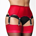 Miniatyrbilde 4 av 5: Dame Sexy Blonde Strømpebåndsbelt Undertøy Stropper Strømpeholder Strømpebånd Gaver Rød Rød Red XXL