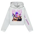 Kpop Demon Hunter Girls Cropped Hoodie med tryckta ärmar - Grå Grå X Grå X