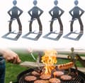4-pak BBQ-tilbehør Pølseholder Bærbar Grillrist Rustfrit Stål