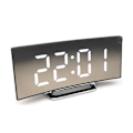 Miniatyrbild 7 av 9: 7 tums digital väckarklocka Böjd dimbar LED elektronisk Red