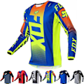 Miniatyrbild 5 av 6: Retro Herr FOX Cykeltröja Mountainbike MTB Racing Tee Långärmad T-shirt Fotbollströja A-Röd A-Red XL