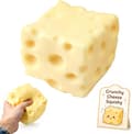 Crispy Cheese Squeezable ASMR Pearl-Filled Realistic Food Stress Ball Squeezable Moldable Slushy Asmr Realistic Taba Handmade Non-Bouncing Sticky Cheese