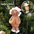 Miniatyrbillede 2 af 4: Sæt med 8CM Julepynt Fræk Julemand Ornament Træophæng...