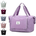 Miniatyrbillede 1 af 5: Foldbar Rejsekuffert, Letvægts Vandtæt Håndbagage med Fast Rem, Tør-Våd Separation [ZHE] purple
