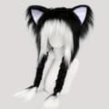 Plysj katteører hodeplagg for Halloween Cosplay og kostymefester Blk & Wht