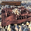 Miniatyrbillede 3 af 5: Hnefatafl brætspil, sæt, sæt til voksne/børn med trææske [HK][ch]