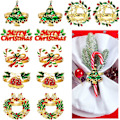 Miniatyrbild 1 av 5: Set med 12 julservettringar, julservettringar guld jul