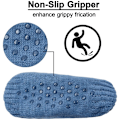 Miniatyrbilde 2 av 6: Kvinners strikkede tøffelsokker Myke fuzzy sokker Antislip sokker Vinter innendørs Dobbeltlags Sovesokker Blå Blue S EU 35-39