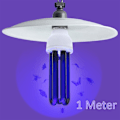 Miniatyrbillede 11 af 11: Fodboldformet LED loftslampe, sort stangdesign