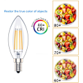 Pikkukuva 3 / 5: E14 Himmennettävä LED-kynttilälamppu, SES Filamentti Pieni Edison Kierrelamppu, 4W 40W Vastaava, Lämmin Valkoinen 2700K, 400lm, 6 kpl