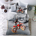 Miniatyrbild 1 av 4: 3D Motorcykel Smutscykel Sängkläder Täcke Överdrag Täcke Överdrag Set Med Örngott (Twin)