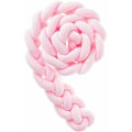 Miniatyrbillede 3 af 4: Sengekant 4 flet baby pude slange flettet kofanger fløjl tremmesengsbeskytter kofanger børnehave til nyfødte soveværelsesdekoration med vaskepose, pink, 1,5 m