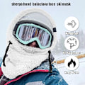 Pikkukuva 9 / 10: Sherpa-huppuinen hiihtosuoja, fleece-balaklava tuulenpitävä talvimask