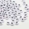 Miniatyrbillede 3 af 7: 7x4mm Akryl Alfabet Bogstav Perler til DIY Smykkefremstilling 50/100/200 stk. [ZHE] C