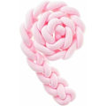 Miniatyrbillede 2 af 4: Sengekant 4 flet baby pude slange flettet kofanger fløjl tremmesengsbeskytter kofanger børnehave til nyfødte soveværelsesdekoration med vaskepose, pink, 1,5 m